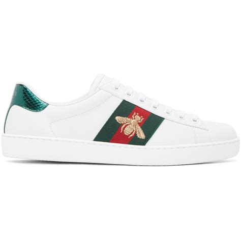 gucci sneakers white|original gucci bee sneakers.